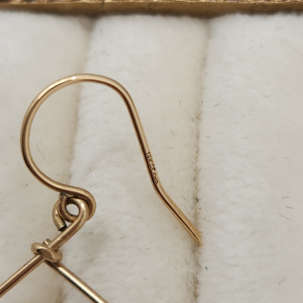 Boho 14k Gold Filled 925 Sterling Silver Teardrop Mixed Metal Hoops Artisan Made - Picture 5 of 10